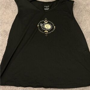 Shein Black Sleeveless Top with moon Design